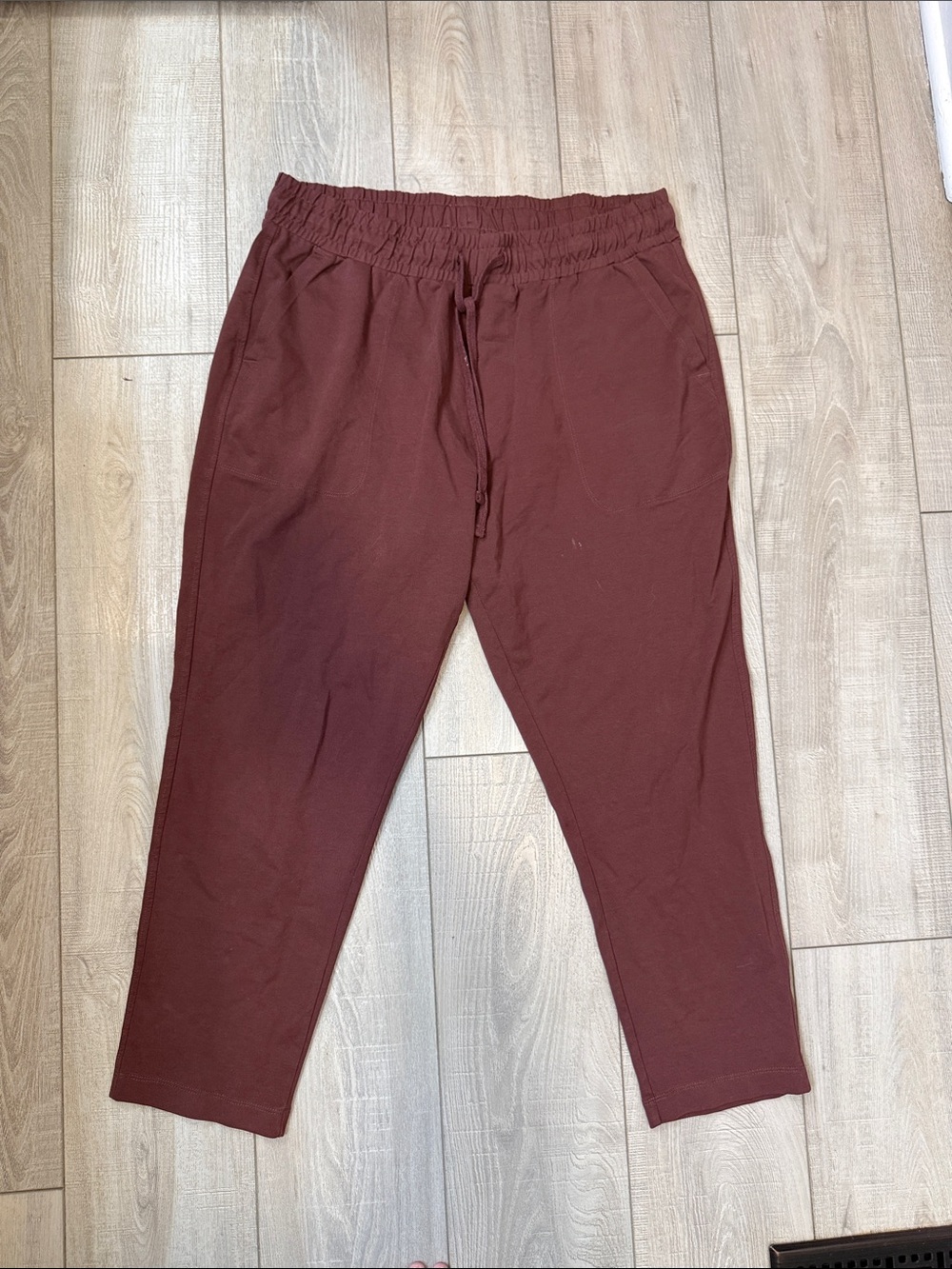 Burgundy Drawstring Jogger Pants